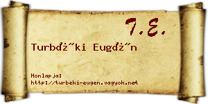 Turbéki Eugén névjegykártya